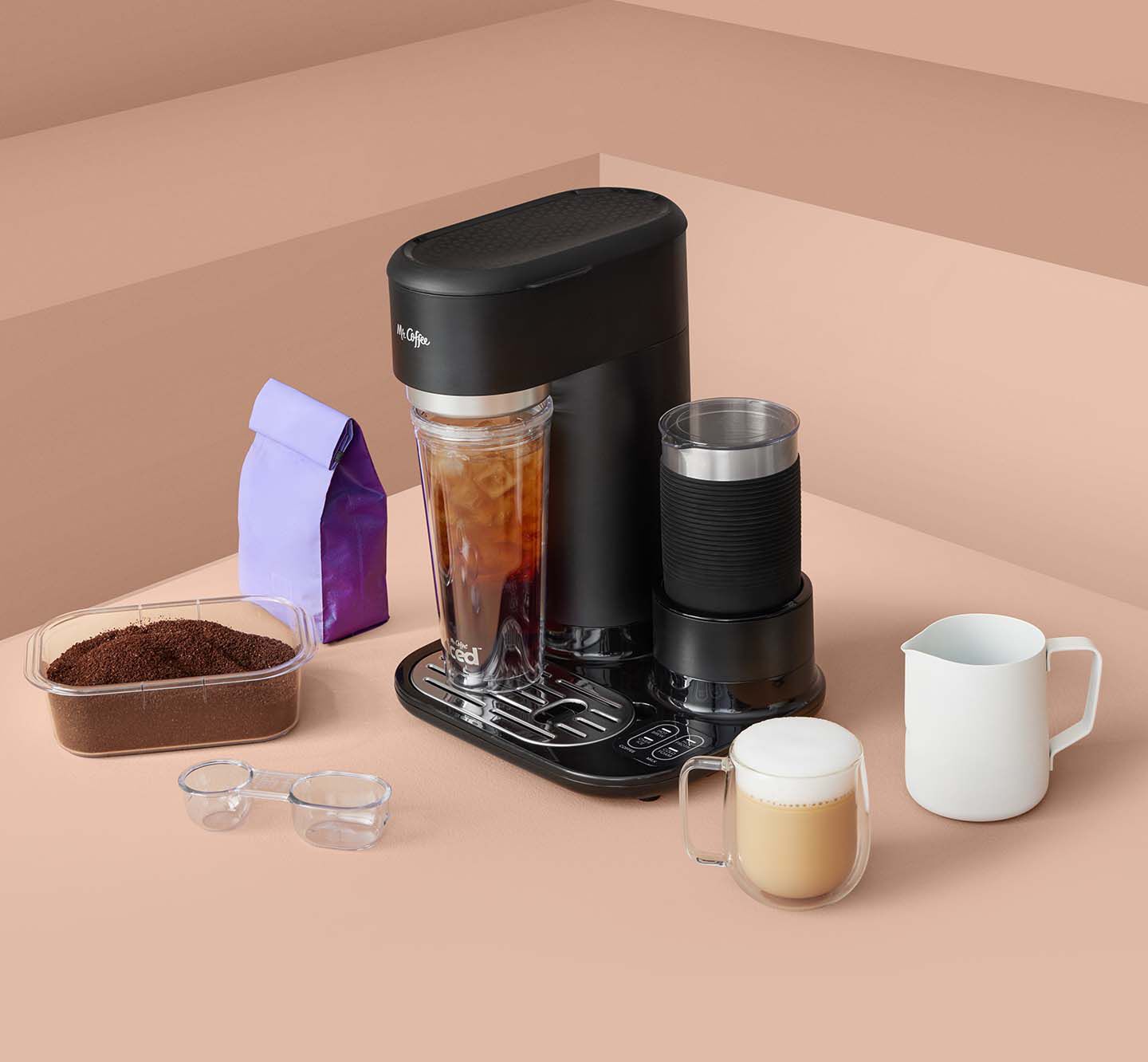 Mr. Coffee Single Serve Frappe and Iced Coffee Maker with Blender, Black